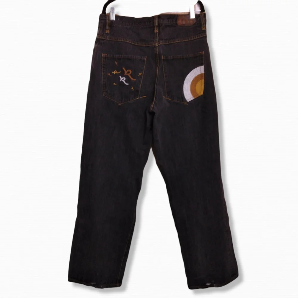 Rocawear men's sz 34 straight leg gray distressed denim jeans made in Hong Kong - Picture 3 of 10